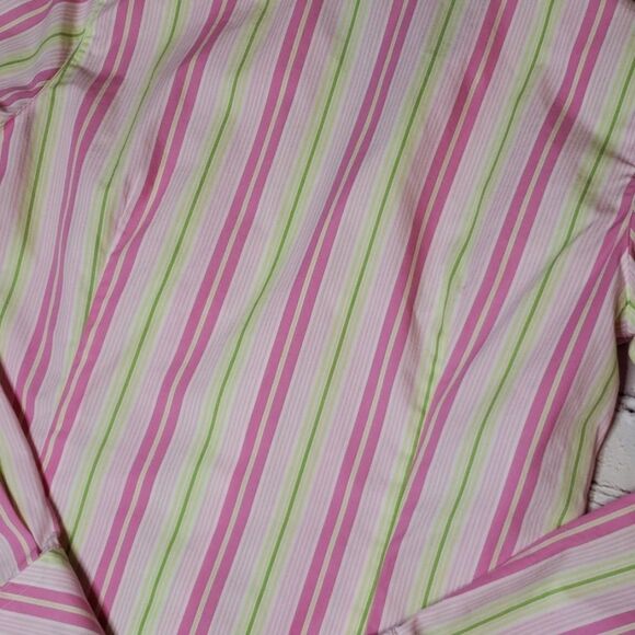 Lilly Pulitzer Pink & Green Striped Blouse - Picture 5 of 5